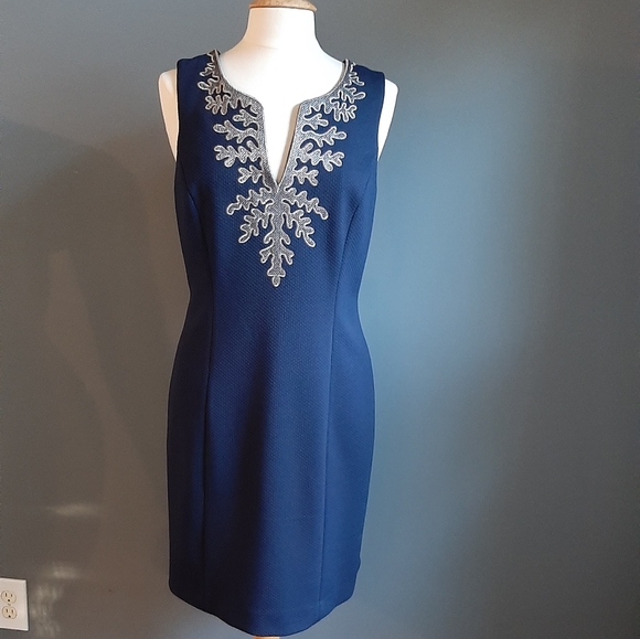 NWT! Pappagallo Amaya Navy Blue & Gold Detailing - Picture 3 of 9